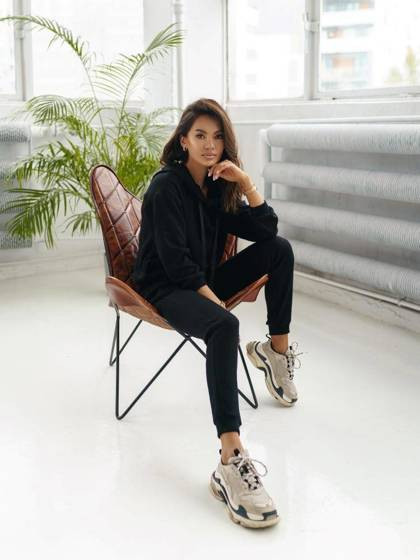 Bluza sweterkowa kaptur Cocomore czarna