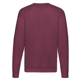 Burgundowa bluza męska Lightweight Raglan Sweat Fruit of the Loom 