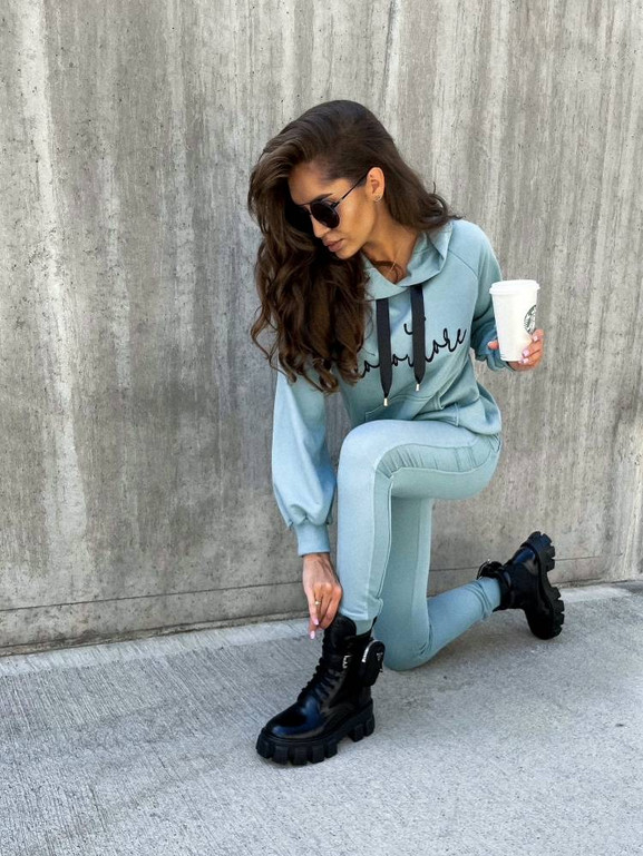 Turkusowe spodnie sportowe bawełna Cocomore