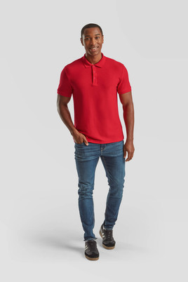 Czerwona koszulka męska polo Tailored Fit Friut of the Loom