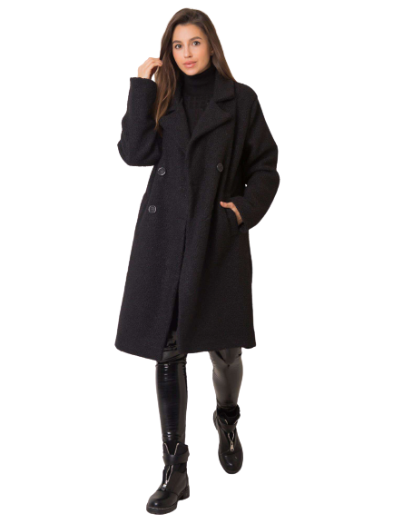 Płaszcz boucle czarny