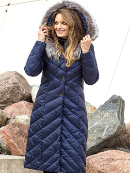 Granatowy płaszcz puchowy Premium Dankoff.dk 