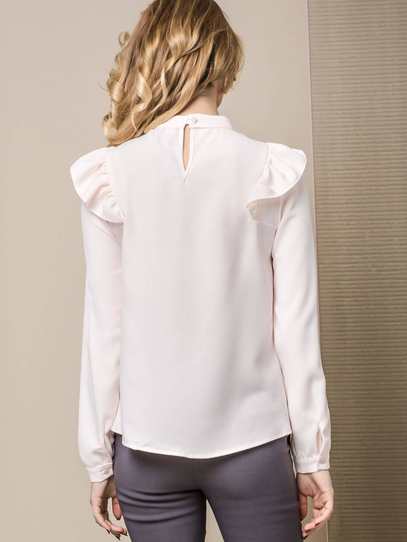 Bluzka Lola z Falbanką z przodu różowa