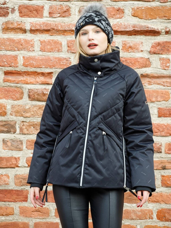 Czarna kurtka puchowa z wysoką stójką Dankoff.dk