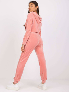 Różowa bluza z kapturem kangurka z weluru Yups