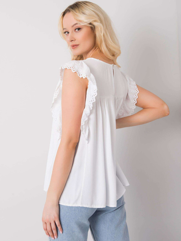 Biała bluzka z falbankami Yups