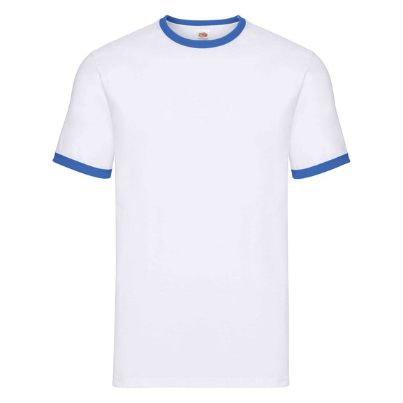 Biała koszulka męska Ringer Fruit of the Loom