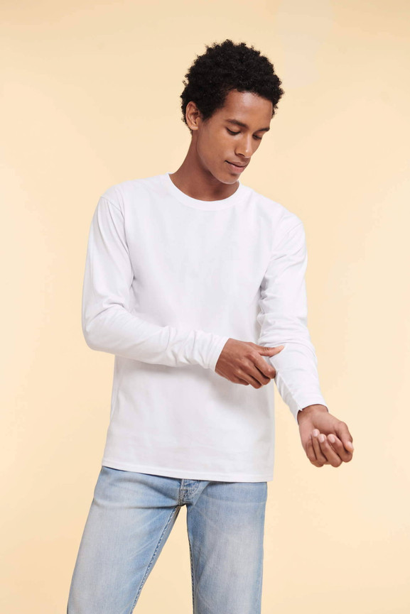 Biała koszulka męska Iconic 195 Ringspun Premium Fruit of the Loom