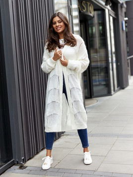 Ecru kardigan ażurowy By o la la