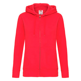 Czerwona bluza z kapturem rozpinana Fruit Of The Loom