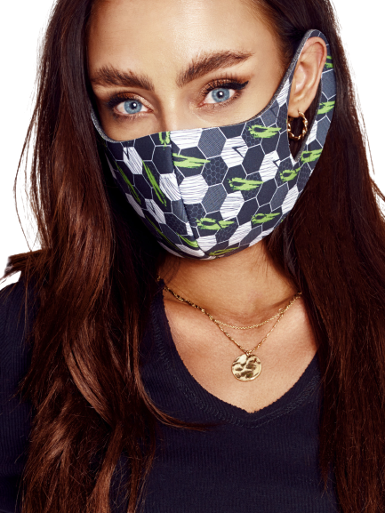 Szara maseczka ochronna geometryczny wzór Cocomore