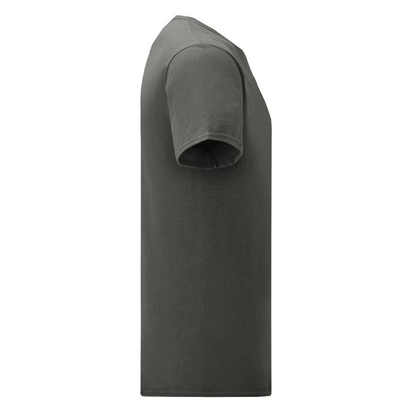 Grafitowa koszulka męska z czesanej bawełny Iconic rękawem Fruit of the Loom