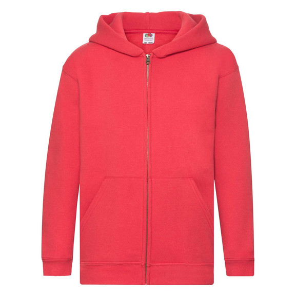 Czerwona bluza dziecięca z kapturem Zip Through Hooded Sweat Fruit of the Loom