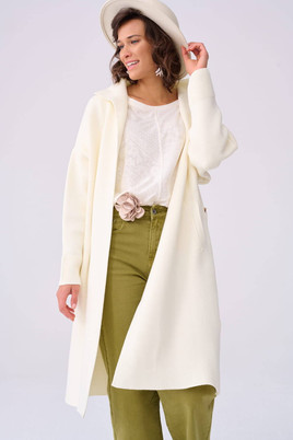 Ekru płaszcz z kieszeniami Blue Shadow