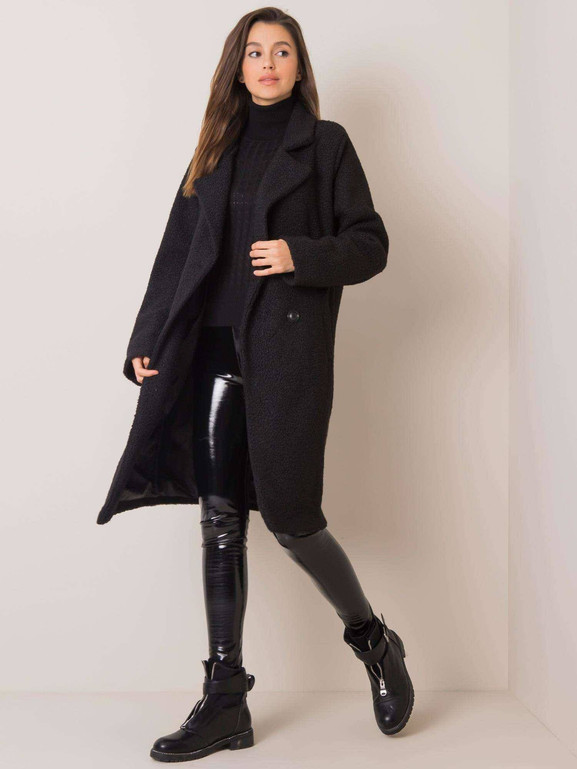 Płaszcz boucle czarny