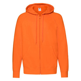 Pomarańczowa bluza męska z kapturem Lightweight Zip Thru Hooded Sweat Fruit of the Loom