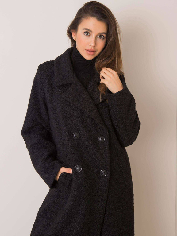 Płaszcz boucle czarny
