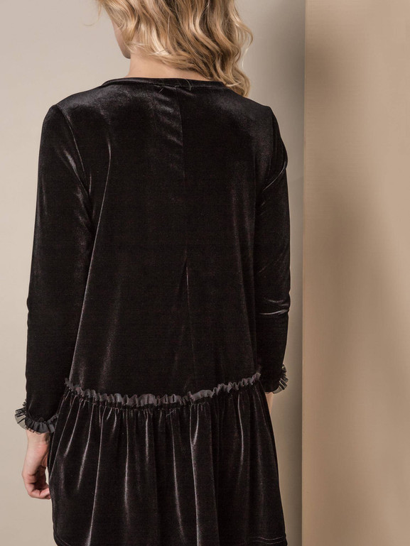 SUKIENKA ONE Z MIĘKKIEGO AKSAMITU CZARNA