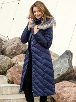 Granatowy płaszcz puchowy Premium Dankoff.dk 