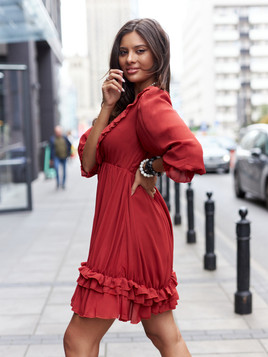 Bordowa sukienka w stylu boho Och Bella 