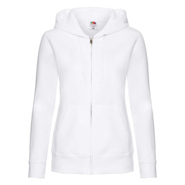 Biała bluza z kapturem rozpinana Fruit Of The loom