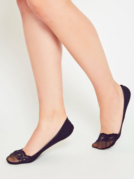 Stopki siateczka z koronką czarne