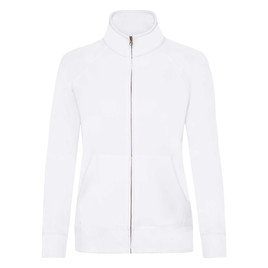 Biała bluza damska ze stójką rozpinana Fruit of the Loom