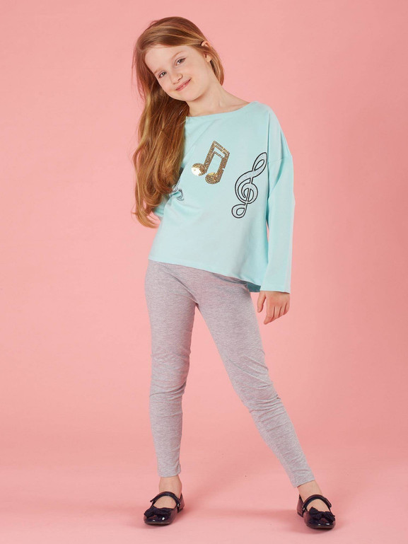 Leginsy dziewczęce basic szare