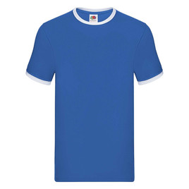 Niebieska koszulka męska Ringer Fruit of the Loom