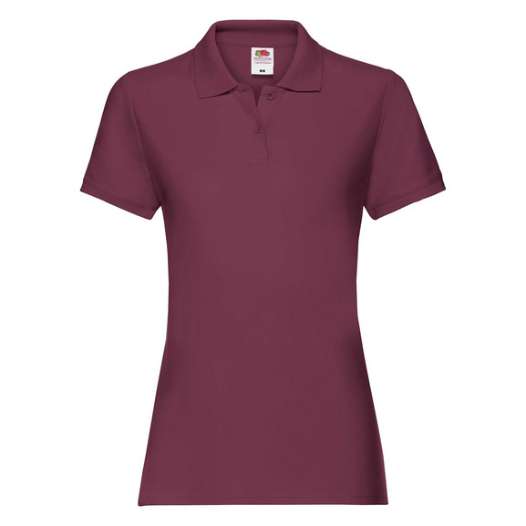 Burgundowa koszulka damska Polo Fruit of the Loom