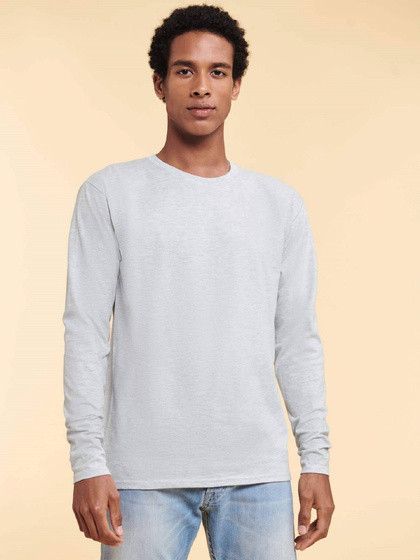 Szara koszulka męska Iconic 195 Ringspun Premium Fruit of the Loom