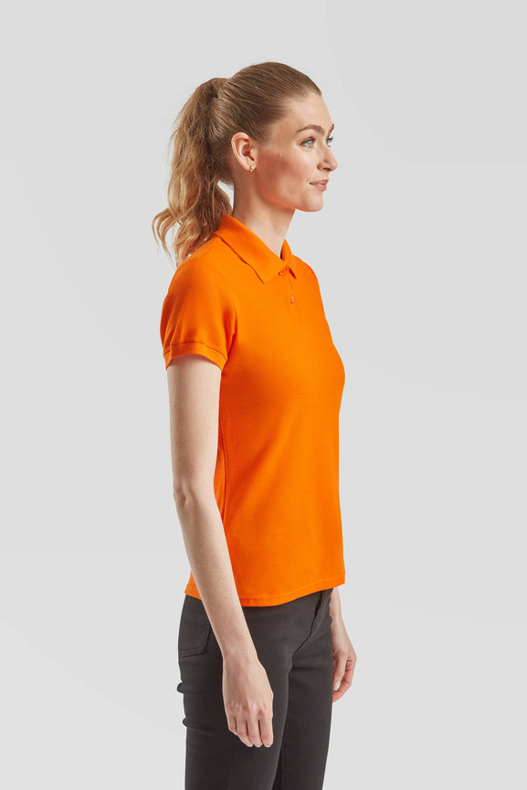 Pomarańczowa koszulka damska Polo Fruit of the Loom