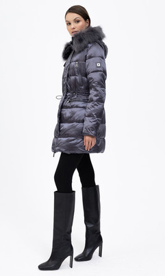 Szara kurtka puchowa Luserna-Eco Tiffi