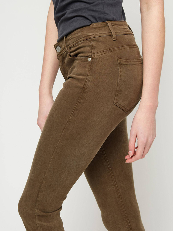 Jeansy rurki khaki