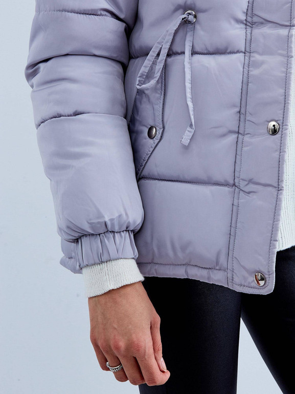 Kurtka krótka z kapturem szara