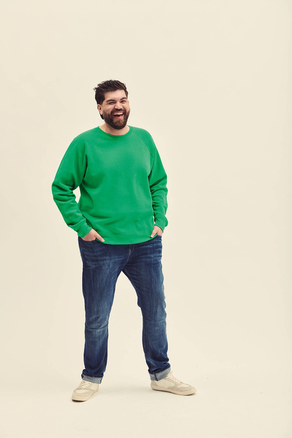 Zielona bluza męska Raglan Sweat Fruit of the Loom