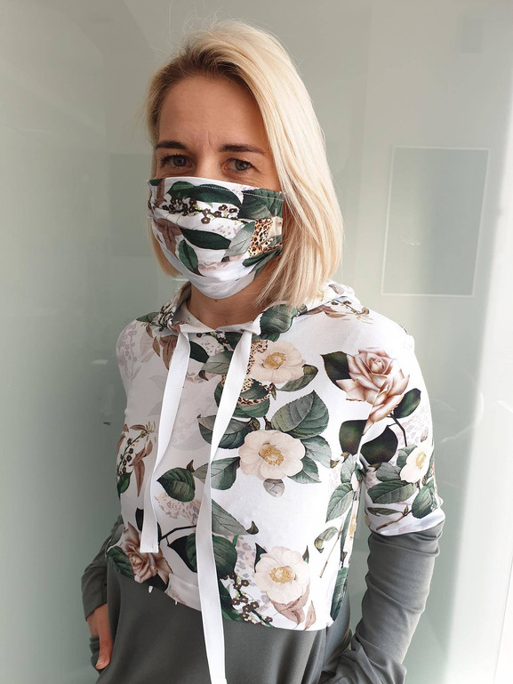 Maseczka ochronna Sugar Rose Happy Mum biała