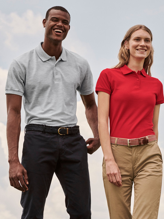 Czerwona koszulka damska Polo Fruit of the Loom