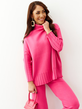 Różowy komplet swetrowy By o la la 