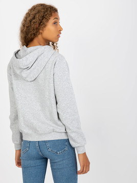 Szara rozpinana bluza z kapturem i kieszeniami