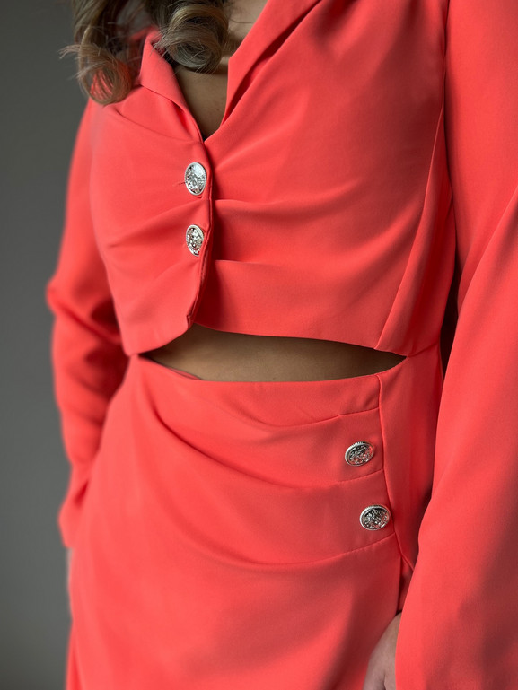 Pomarańczowa sukienka wizytowa By o la la