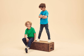 Zielona koszulka dziecięca z czesanej bawełny Fruit of the Loom 