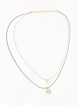 Naszyjnik pozłacany podwójny z zawieszkami