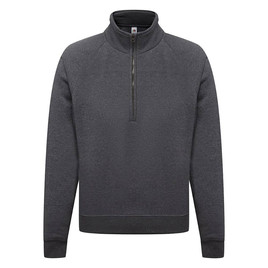 Szara bluza męska Zip Neck Sweat Fruit of the Loom