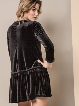 SUKIENKA ONE Z MIĘKKIEGO AKSAMITU CZARNA