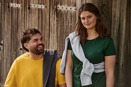 Zielona koszulka damska Iconic z czesanej bawełny Fruit of the Loom