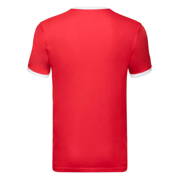 Czerwona koszulka męska Ringer Fruit of the Loom