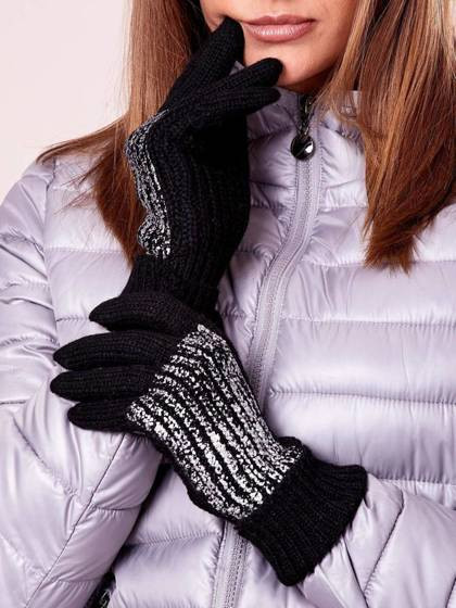 Rękawiczki dzianinowe posrebrzane czarne