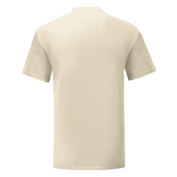 Beżowa koszulka męska z czesanej bawełny Iconic rękawem Fruit of the Loom