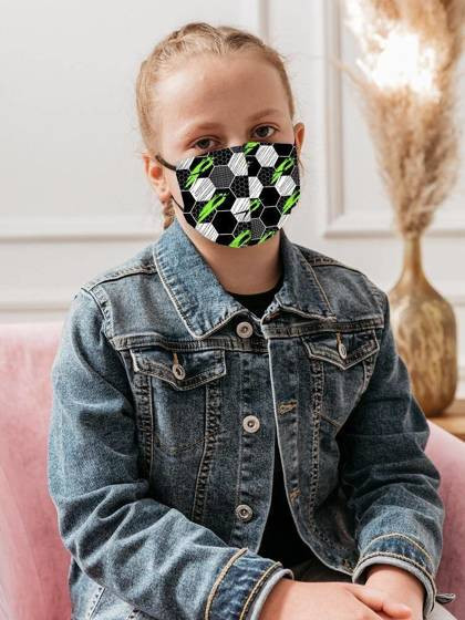 Maseczka trójwarstwowa geometryczny wzór Cocomore wielobarwna